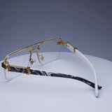 Rimless Rectangle Sunglasses – UV400 Unisex Shades