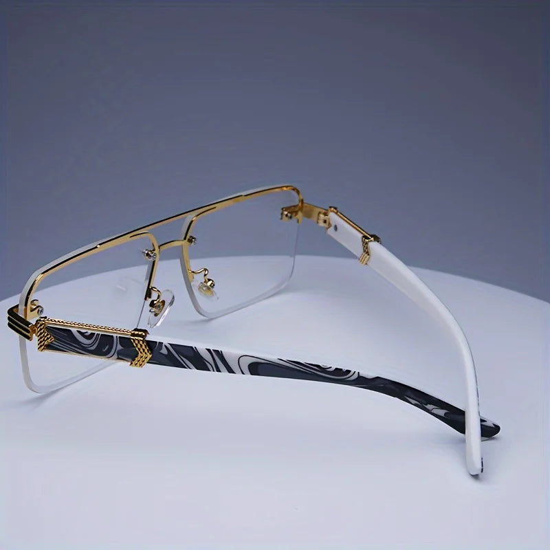 Rimless Rectangle Sunglasses – UV400 Unisex Shades