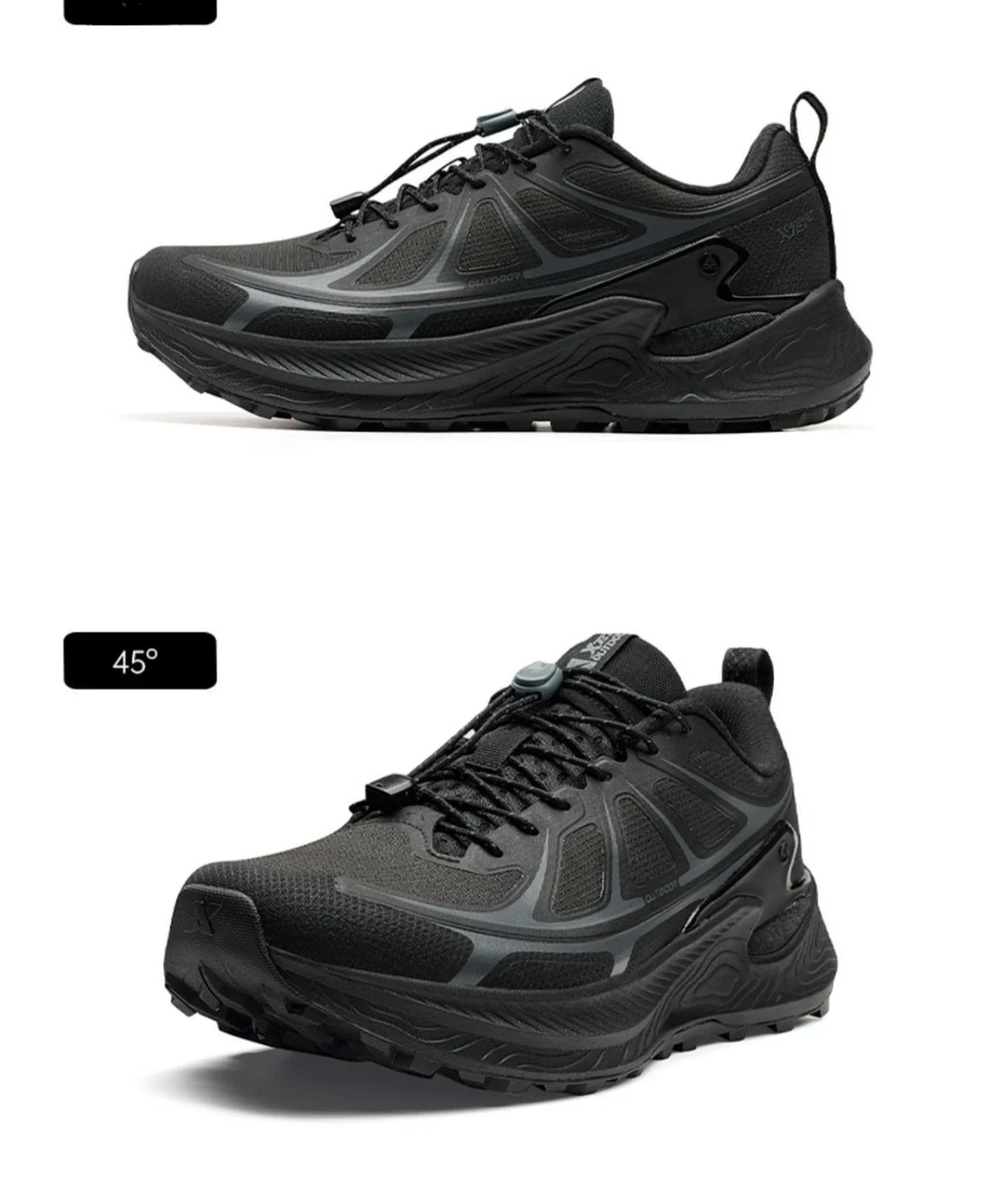 Xtep Men's Hiking Shoes 2025 Summer Anti-slip Wear-resistant Wrapping Shock-absorbing Lightweight Outdoor Sneakers 875319170005