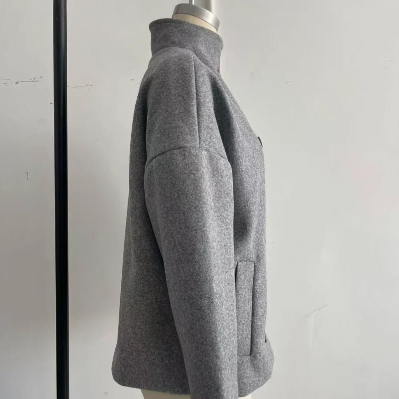 Women's Stand Collar Zip Jacket – Autumn/Winter