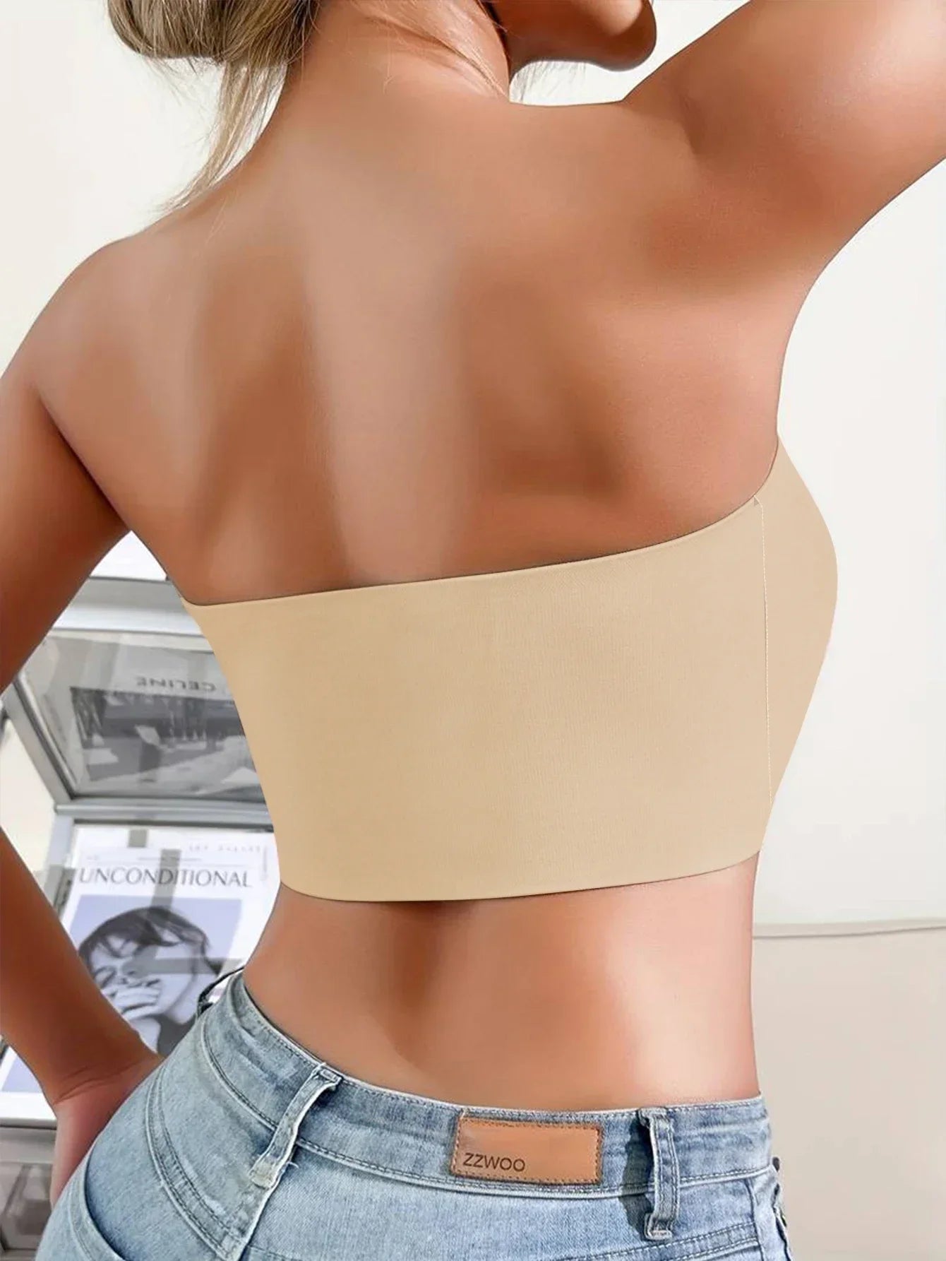 Women's Seamless Strapless Front-Button Wire-Free Bra
