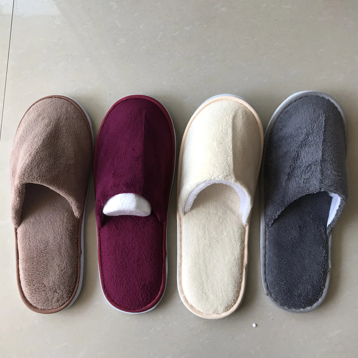 4Pairs/Lot Men Women Kids Disposable Hotel Guest Slippers Cotton Slides Home Travel SPA Slipper Hospitality Cheap Footwear