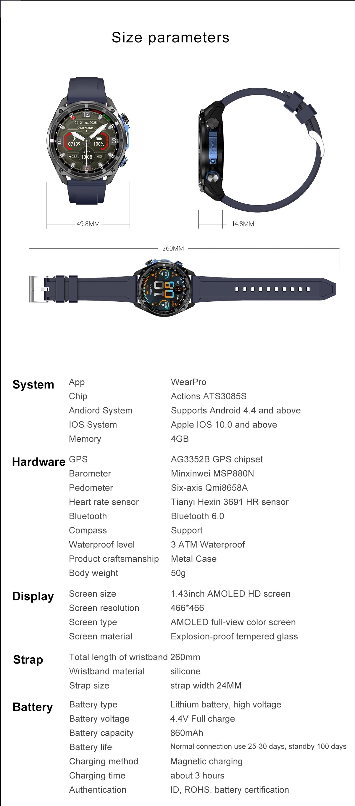 GPS Adventure Smartwatch – Sapphire Edition