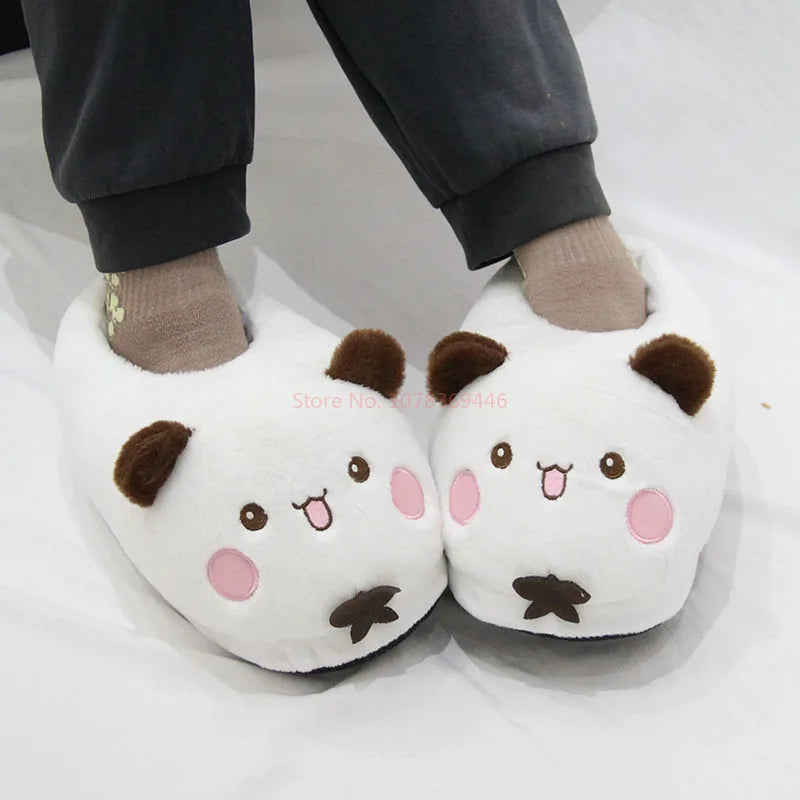 Panda Bubu & Yier Plush Slippers - Unisex Indoor Cotton Shoes
