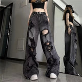 American Style Ripped Bell-Bottom Jeans