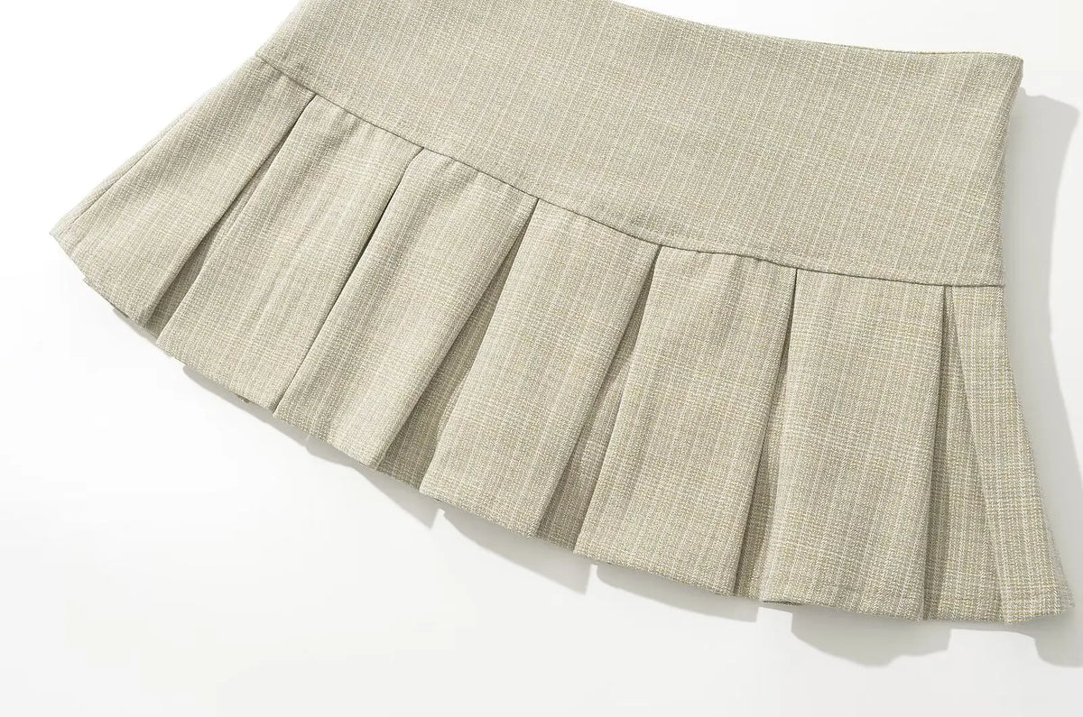 Women's Retro Pleated Mini Skirt