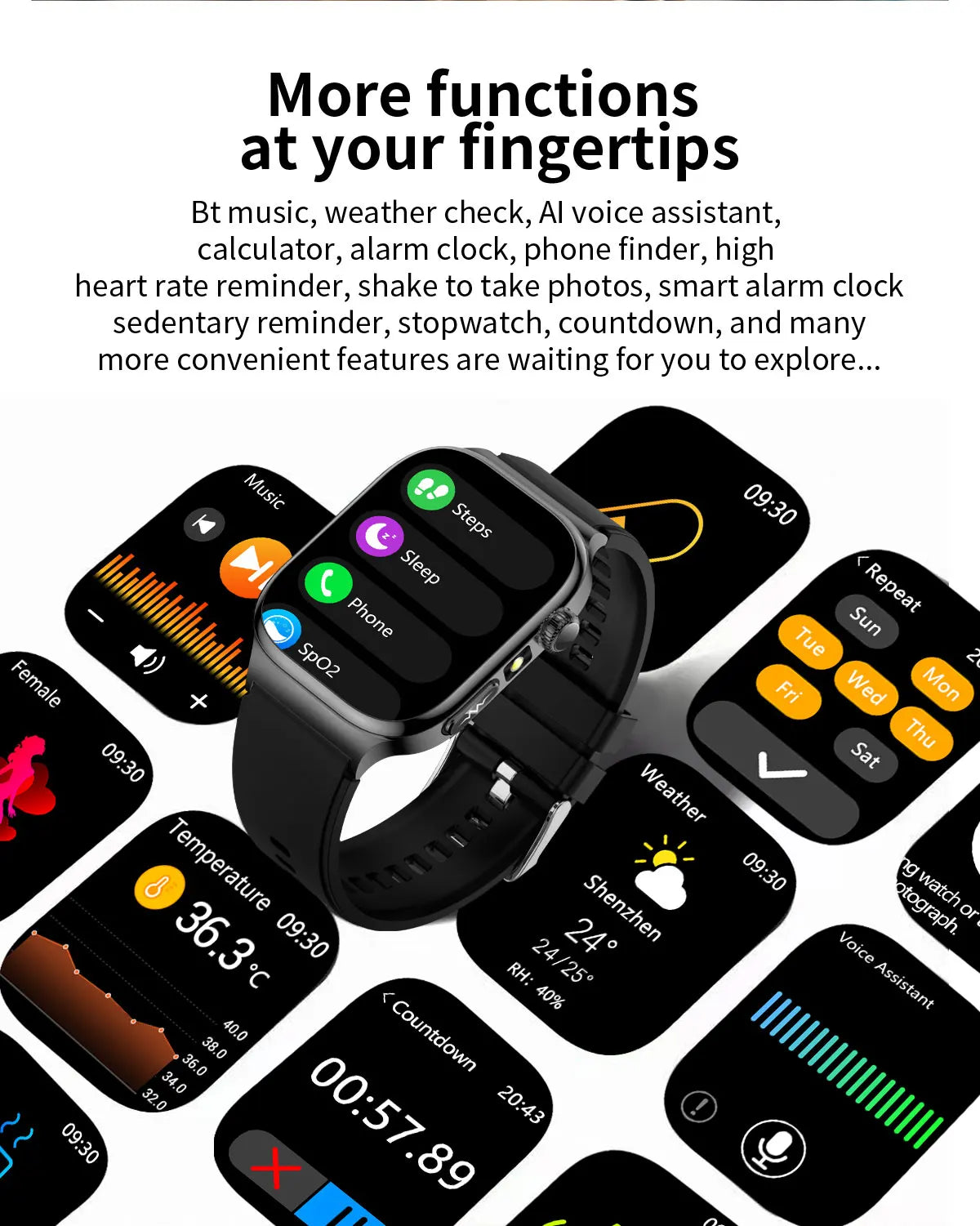 2026 New Accurate Diagnosis Smart Watch Body Fat ECG Blood oxygen BP Health Sport HD AMOLED Screen Call Smart Watches man woman