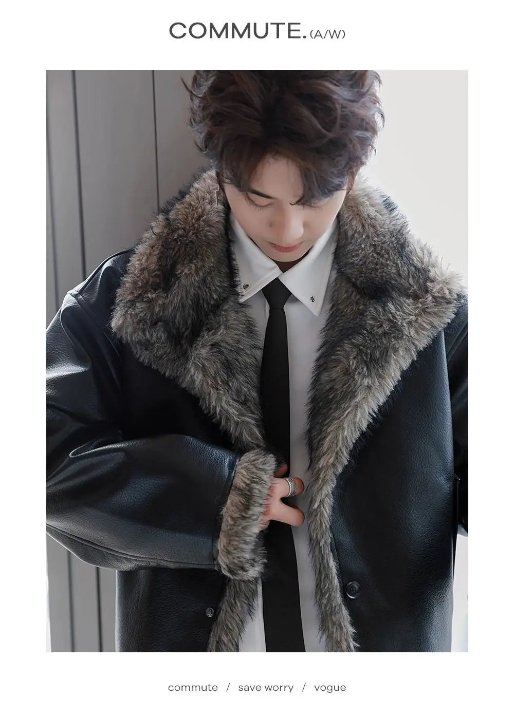 Men's Hooded Faux Fur Winter Jacket