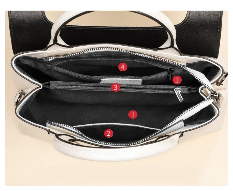Women's Cow Real Leather Crossbody Bag Female Cowhide Designer Luxury Shoulder Bags Ladies Casual Retro Large Capacity Handbag