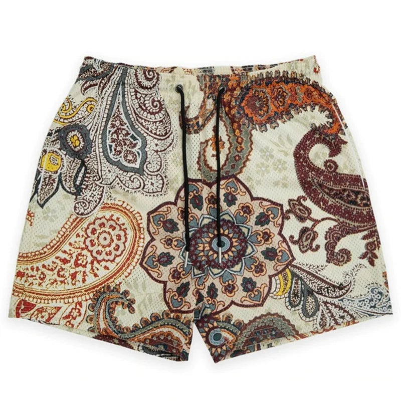 Rose Embroidered Hip Hop Shorts