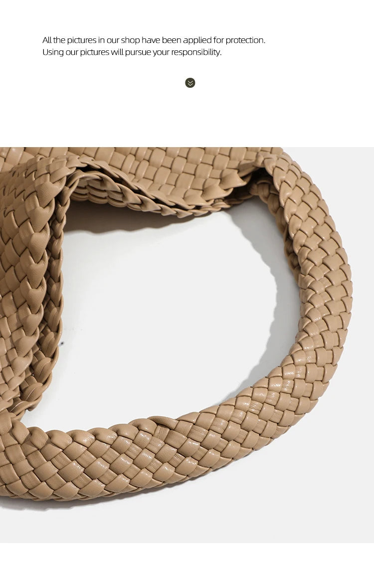 Shoulder bag Woven Bag for Women Europe and the United States popular PU leather soft fabric women underarm bag
