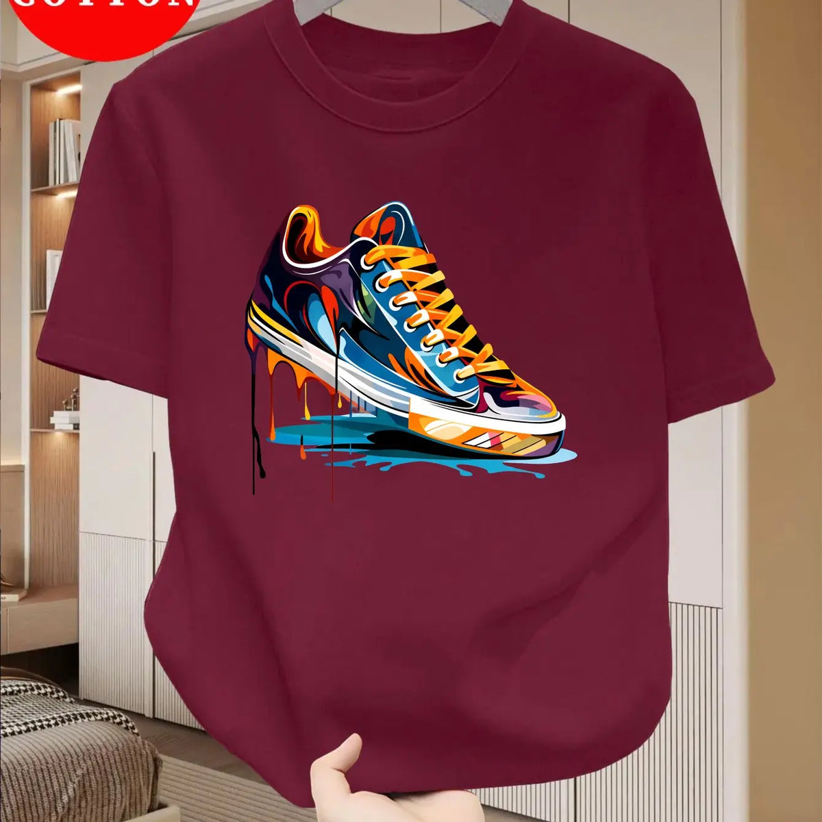 Men's Cotton Graffiti Print Relaxed Fit T-Shirt