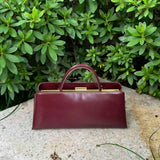 Minimalist Rectangular Frame Handbag Metal Lock Hard Shell Top Handle Bag Elegant Office Commute Shoulder Purse For Women
