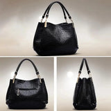 Women's Crocodile Print Large Capacity Bucket Tote Bag