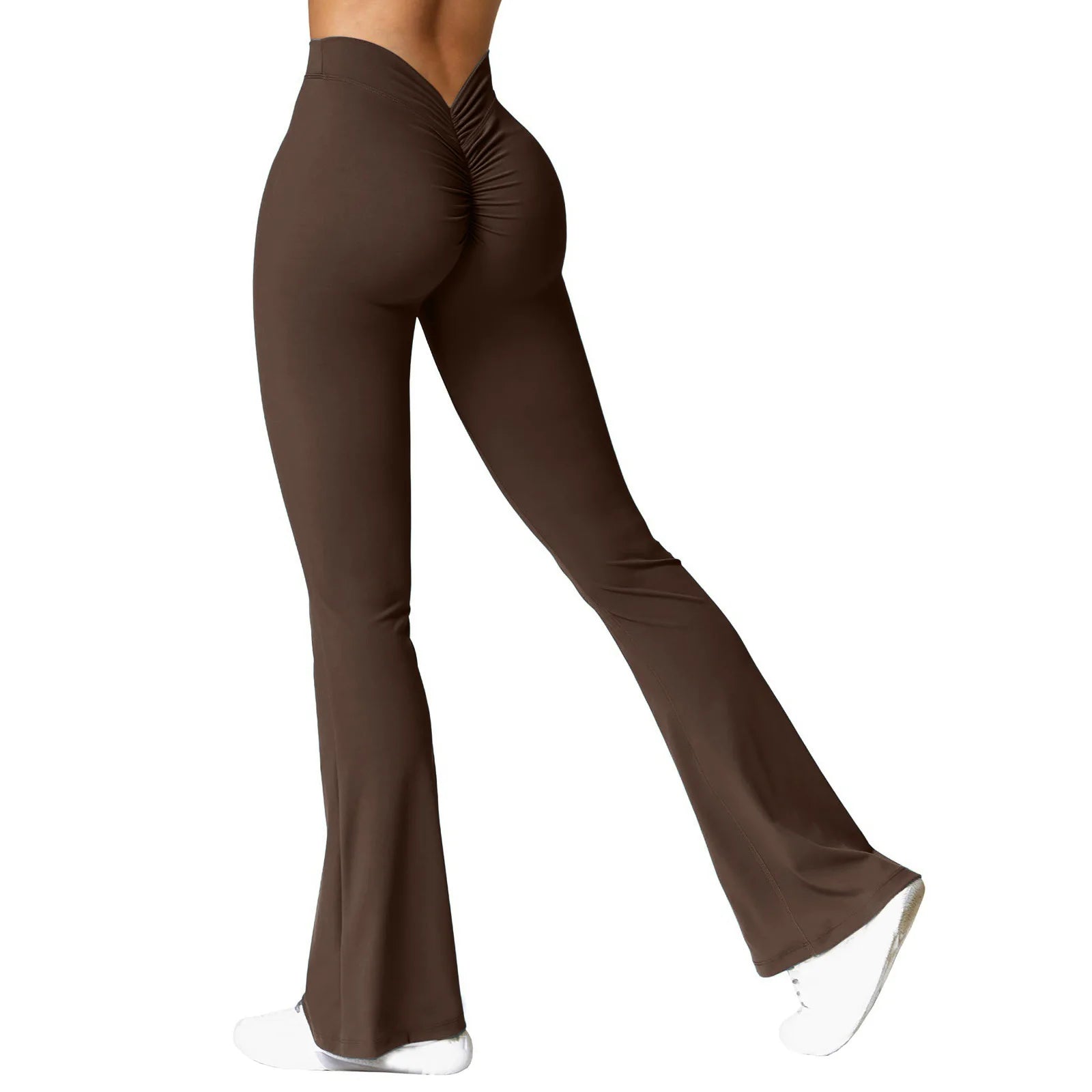 V-Back High-Waisted Flare Leggings