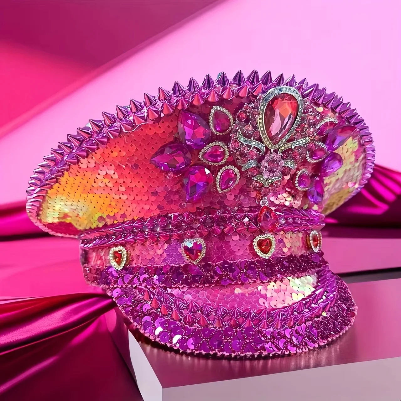 Rhinestone Captain Hat | Festival & Masquerade Cap