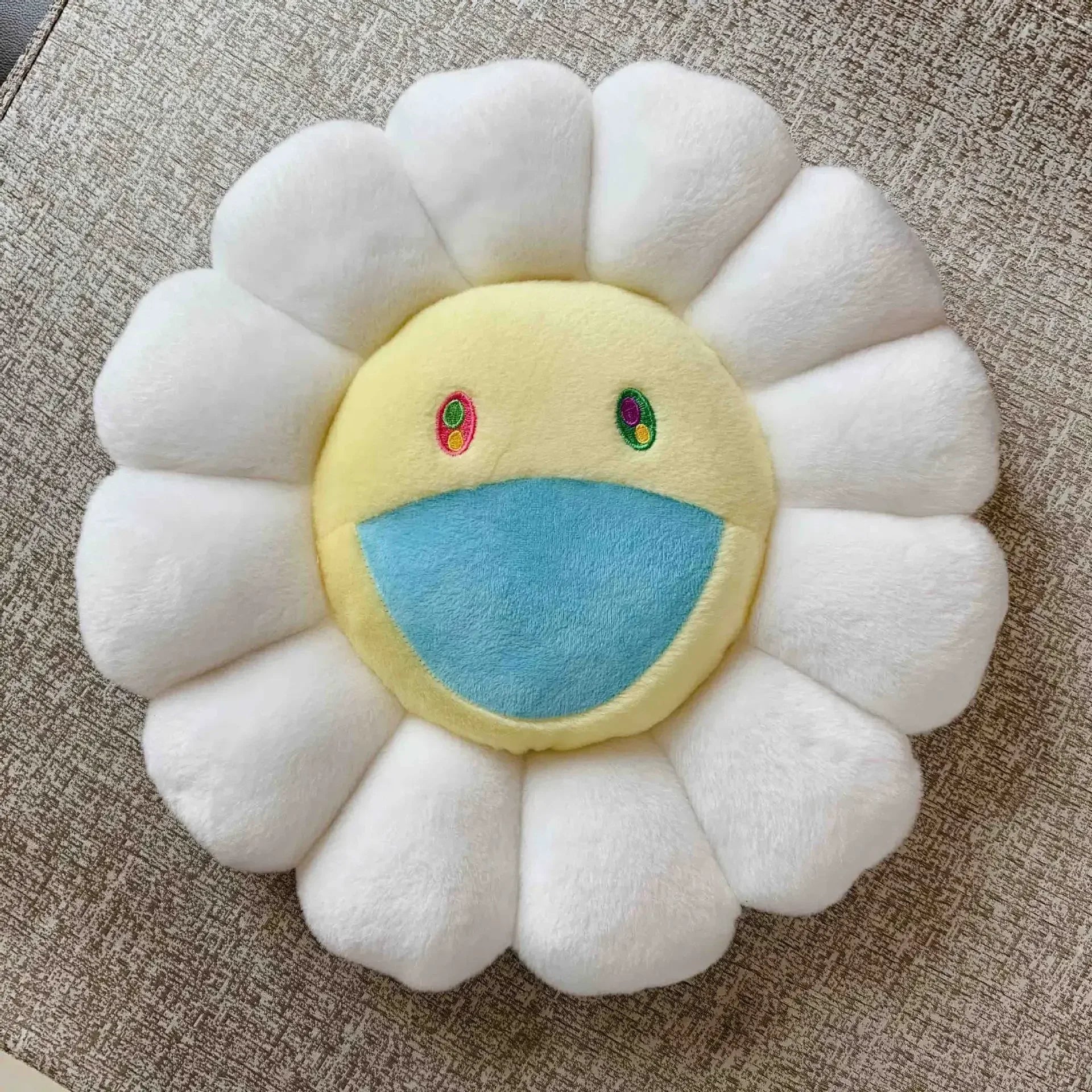 Rainbow Daisy Children's Plush Pillow, Japanese, Sunflower, Floor Game Mat Seat Pillow Sofa House Car Decoration Plush Pillow