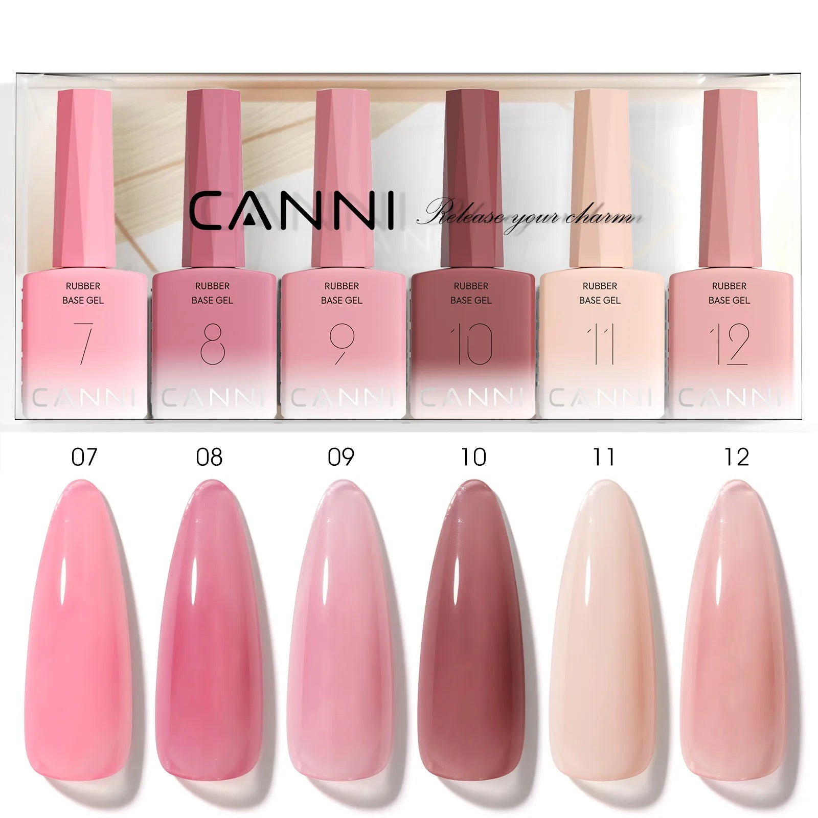 CANNI Nail Gel Polish Set HEMA TPO FREE Jelly Nude Color Rubber Base UV Construction Gel Semi Permanent Soak off UV LED Gel Nail
