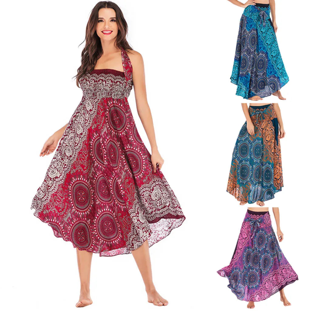 Boho Maxi Skirt – Flowy Ankle-Length Summer Skirt for Women