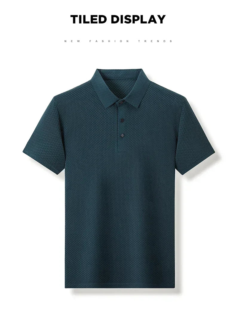 Men's Ice Silk Polo Shirt – Breathable Smart Casual Tee
