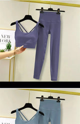 TRY TO BN 2 Piece Yoga Set Women's Tracksuit Sports Bra High Waist Leggings Tummy Control Squat Proof Workout Outfit Gym Clothes