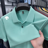 Men's Luxury Cotton Polo | Geometric Print Summer Shirt