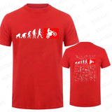 Unisex Human Evolution Motorbike Graphic Print T-Shirt