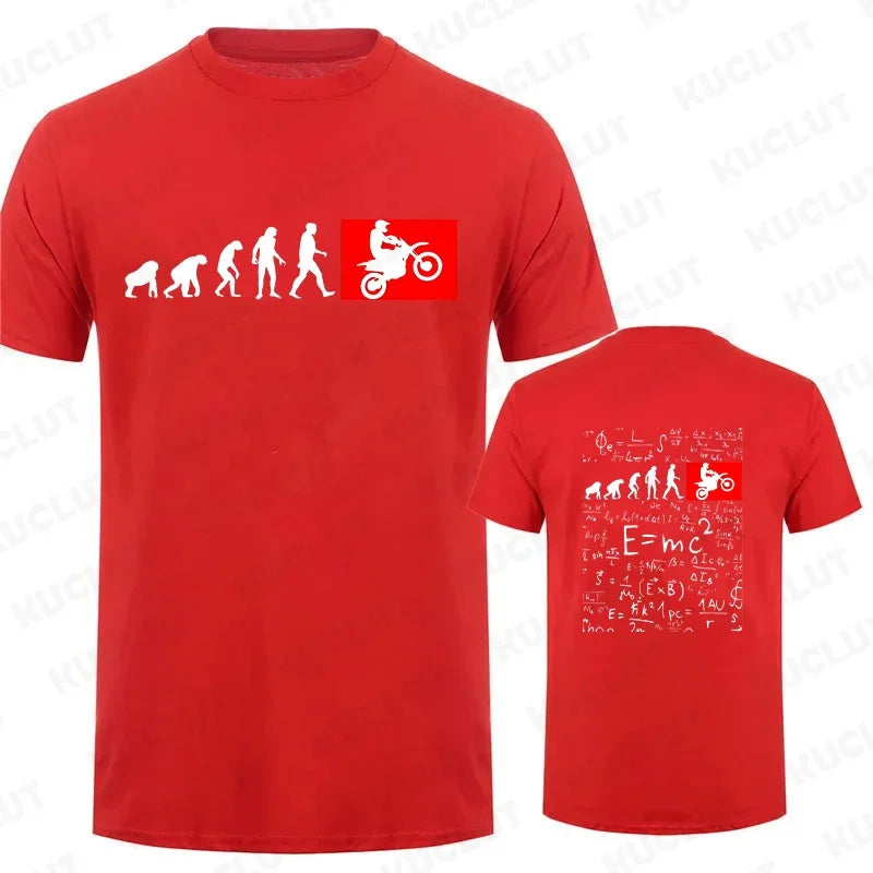 Unisex Human Evolution Motorbike Graphic Print T-Shirt