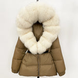 Real Fox Fur Hooded Duck Down Puffer