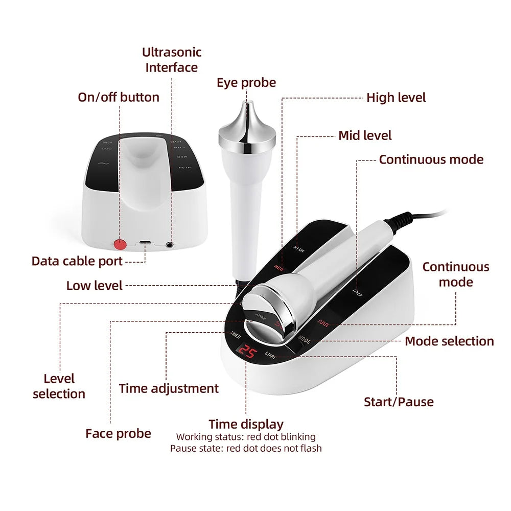 Ultrasonic Facial Beauty Device – Face & Eye Lift Massager