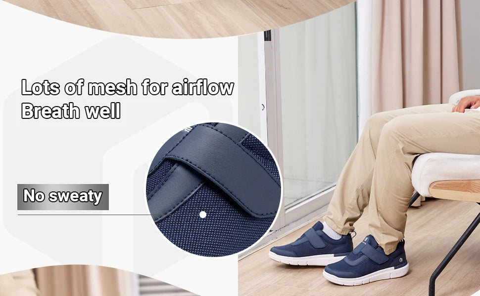 FitVille Diabetic Shoes Mens Extra Wide Width for Swollen Feet Neuropathy Diabetic Pain Relief Lightweight Walking Casual Shoes
