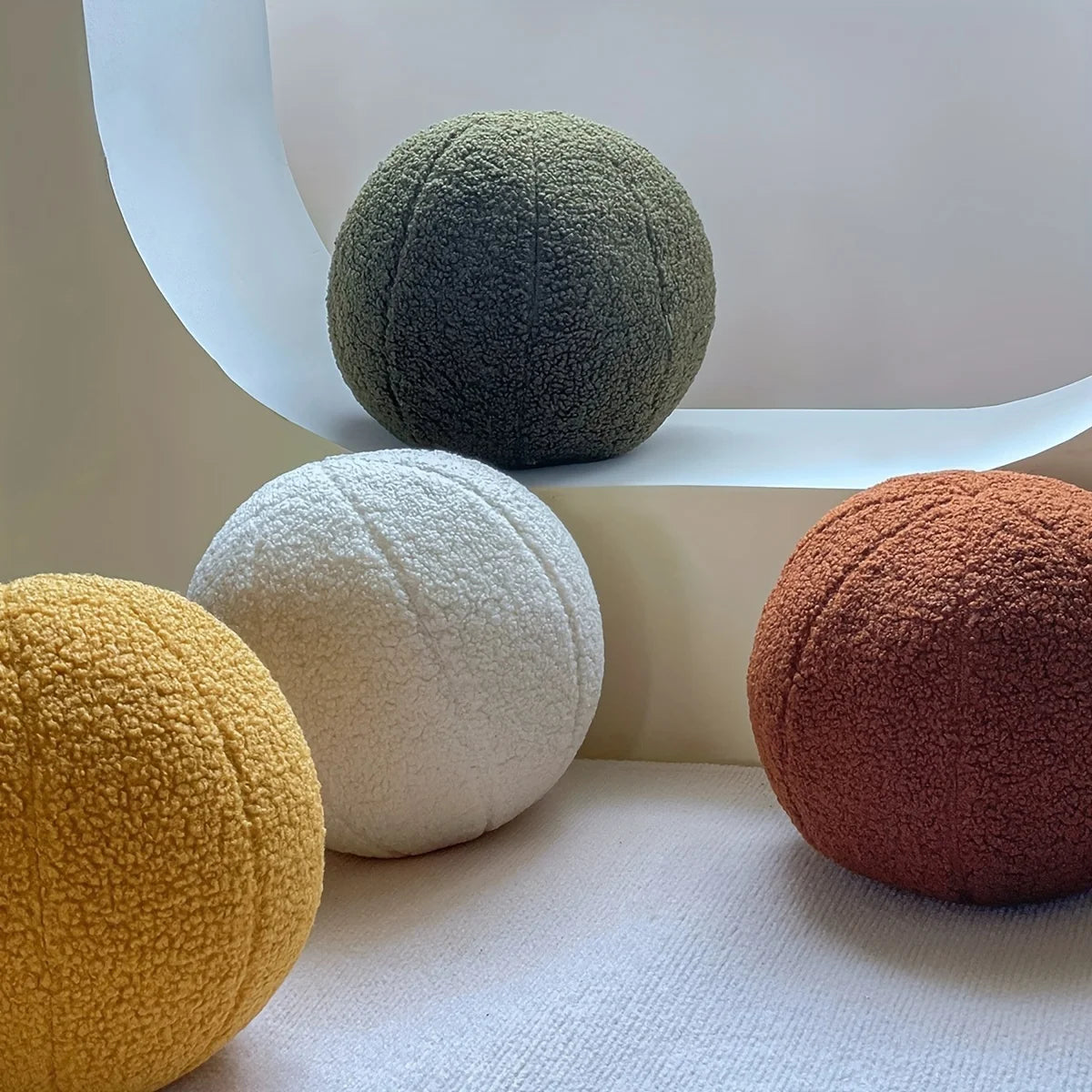 Nordic Spherical Throw Pillow – Soft Cotton Cushion