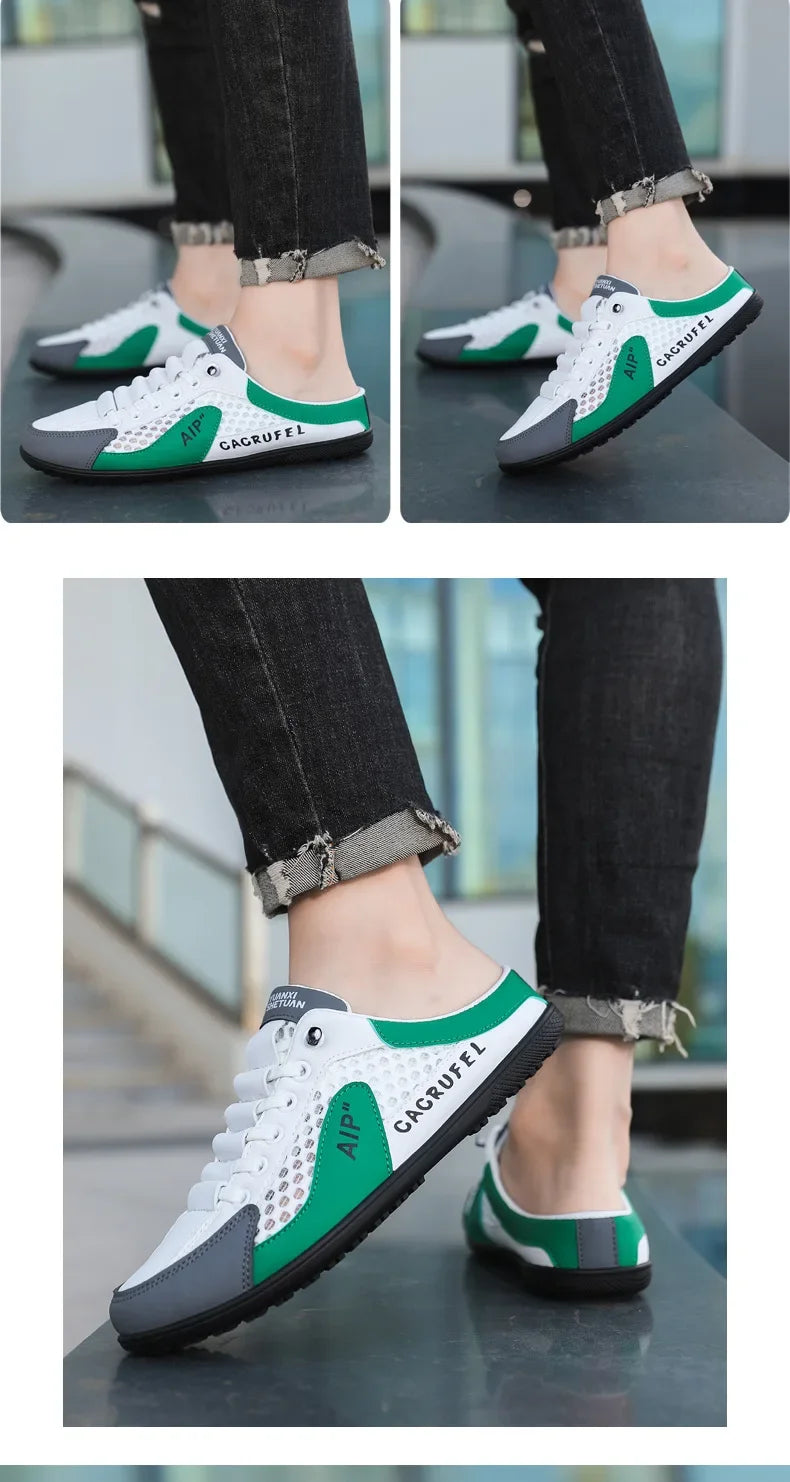 Men's Fashion Soft-Sun Half Slippers Summer Men Trendy Bottom Casual Shoes Soft Sole Support Shoes Sneakers Men's Shoes