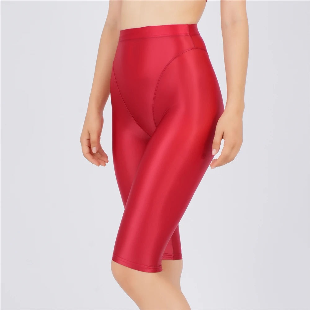 Women's Sheer Stretch Knee-Length Shorts