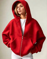 Women’s Relaxed Fleece Zip-Up Hoodie with Pockets