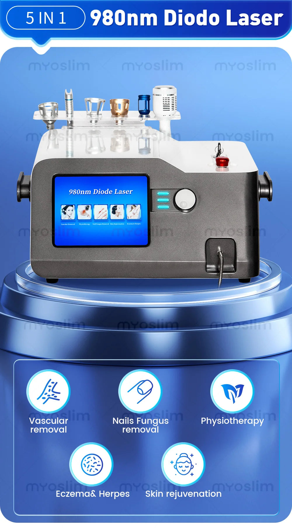 MYOSLIM 5-in-1 980nm Diode Laser Beauty Device