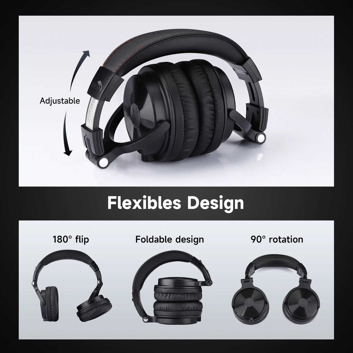 Oneodio Pro-C Bluetooth Wireless Headphones With Mic 110Hr Hi-Res Over Ear Bluetooth 5.2 Headset Earphone For Phone PC Sports