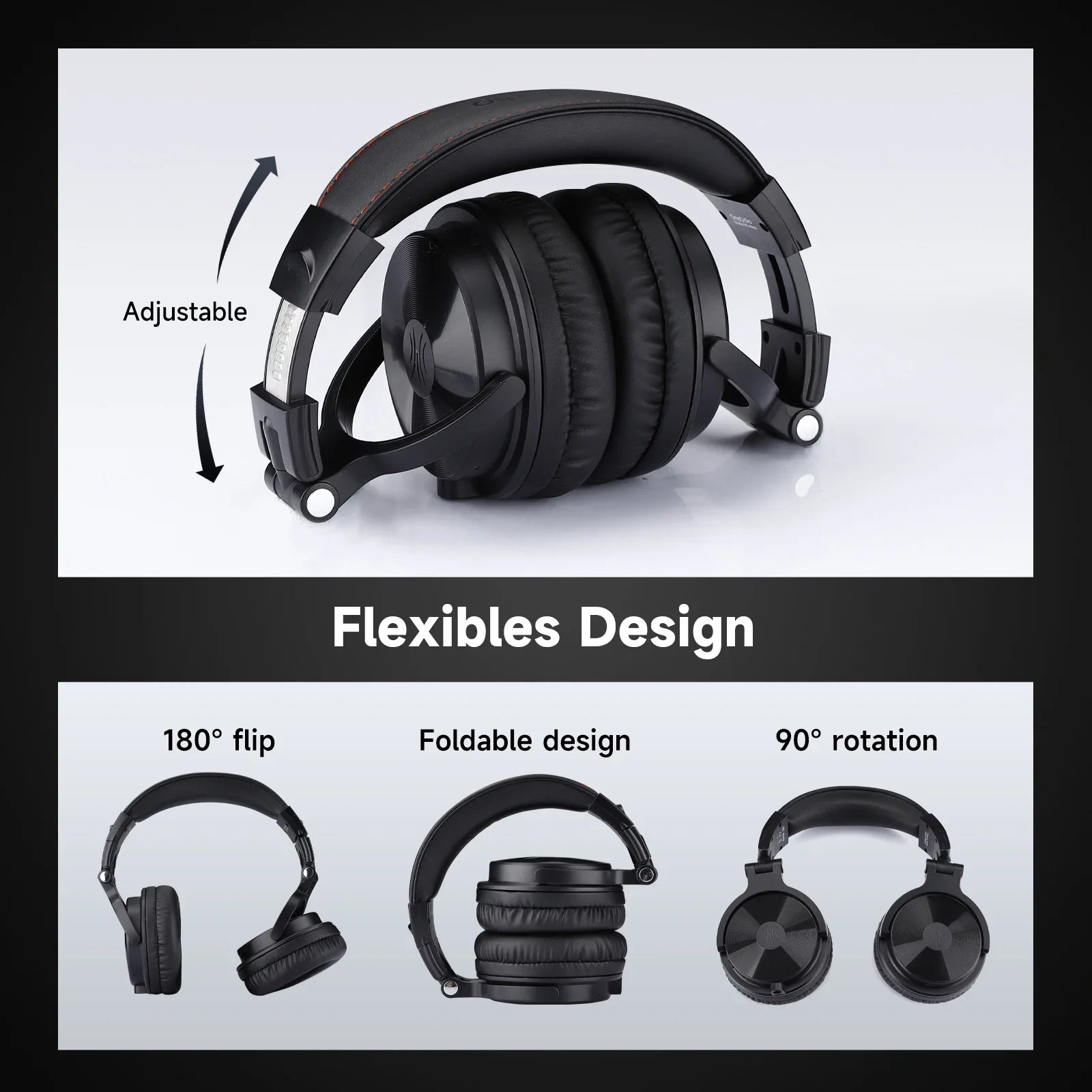 Oneodio Pro-C Bluetooth Wireless Headphones With Mic 110Hr Hi-Res Over Ear Bluetooth 5.2 Headset Earphone For Phone PC Sports