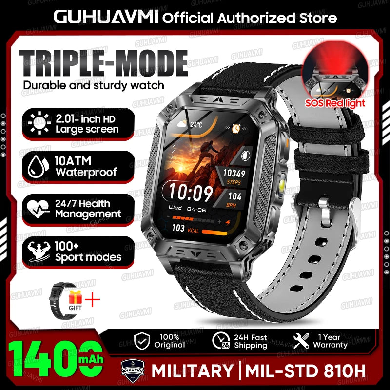2026 Military-Grade Outdoor Sports Smartwatch 1400mAh
