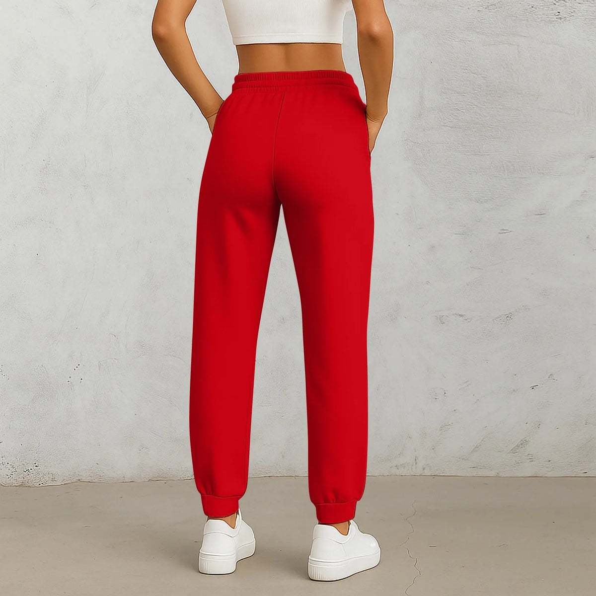 Women's High-Waist Drawstring Straight-Leg Pants