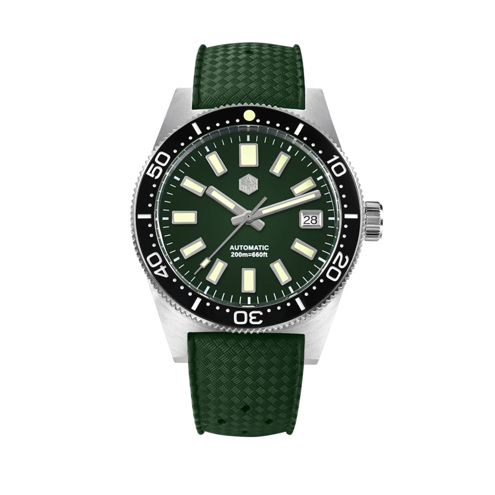 San Martin 62mas Diver Watch 39mm Classic NH35 Men Automatic Mechanical Watches Sapphire Waterproof 200m  SLN C3 Luminous SN0007