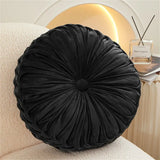 Pleated Velvet Pumpkin Cushion – Lumbar & Sofa Support