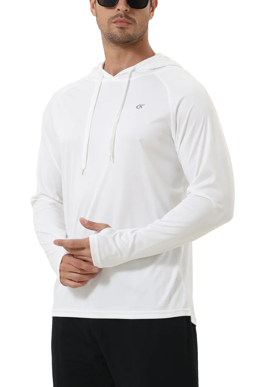 Summer Men's Long Sleeve UPF 50+ Hoodie T-Shirts, Rash Guard Quick Dry T-shirt Outdoor Sport Running Pullover