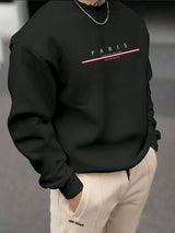 Paris Print Relaxed Fit Pullover – Premium Cotton Casual O-Neck Hoodie