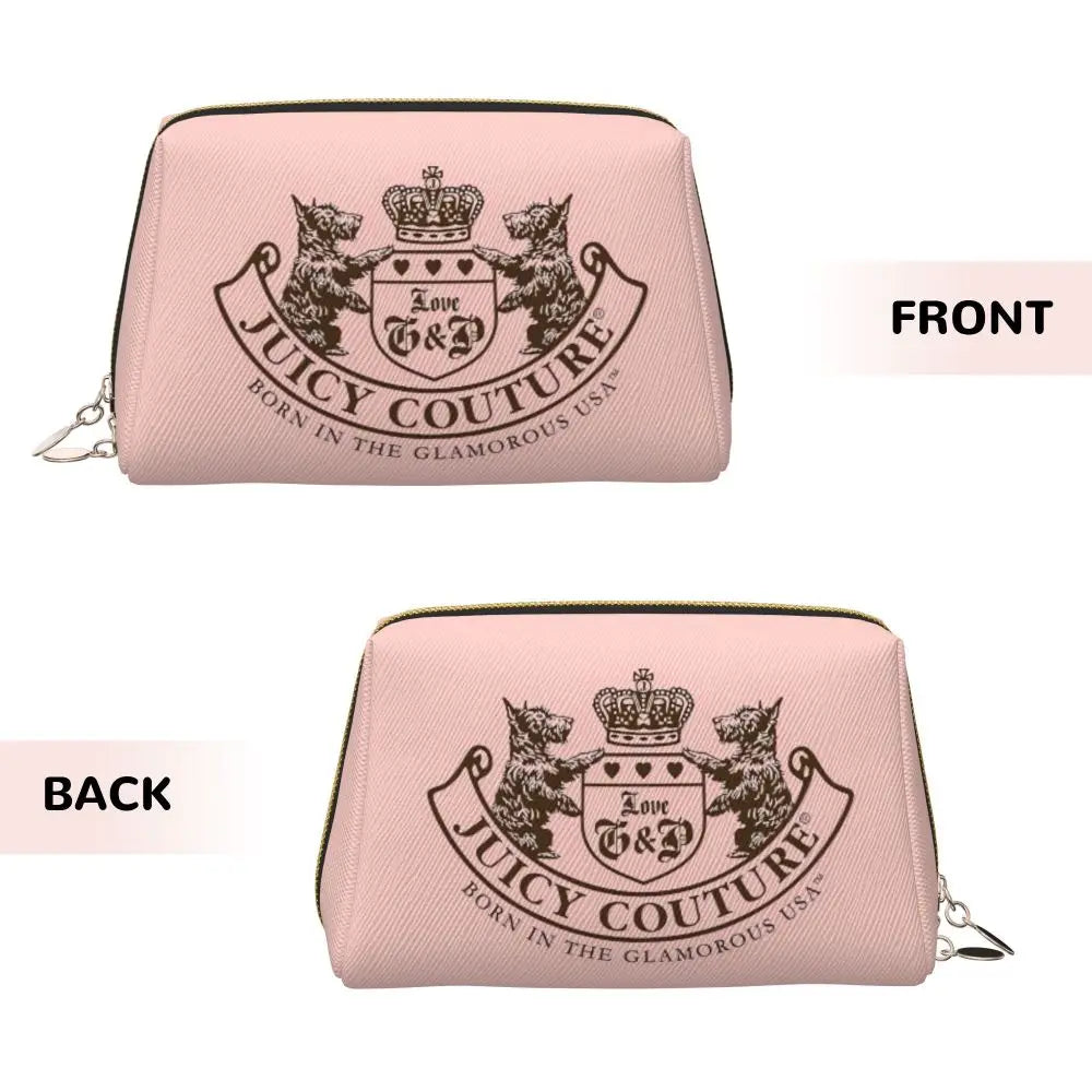 J-Juicy-C-Couture Makeup Bag Zipper Pouch Travel Cosmetic Bags Large Leather Portable Cosmetic Bag for Women