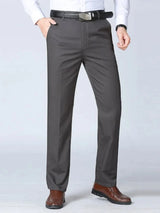 Men's Cotton Straight-Leg Casual Trousers