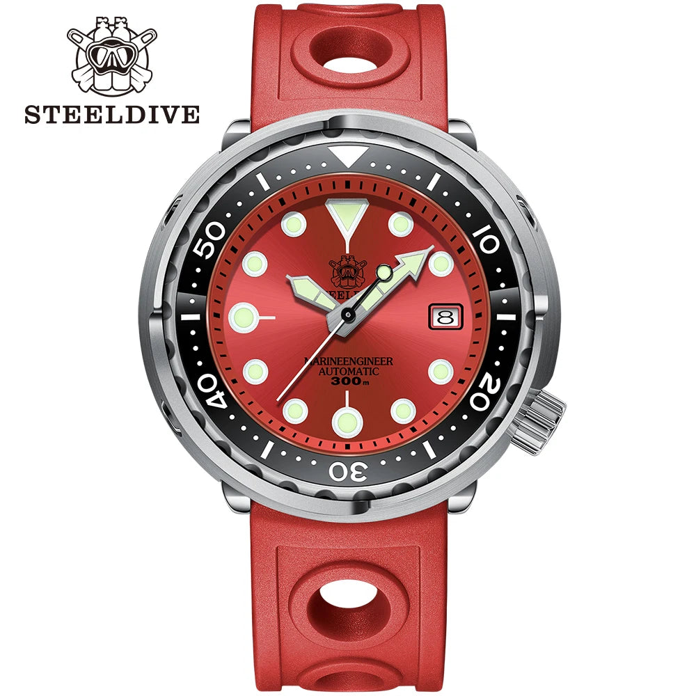 STEELDIVE SD1975 Luxury Auto Watches Men Dive Watch 300m Waterproof C3 Luminous Clock Sapphire Mirror NH35 Mechanical Wristwatch
