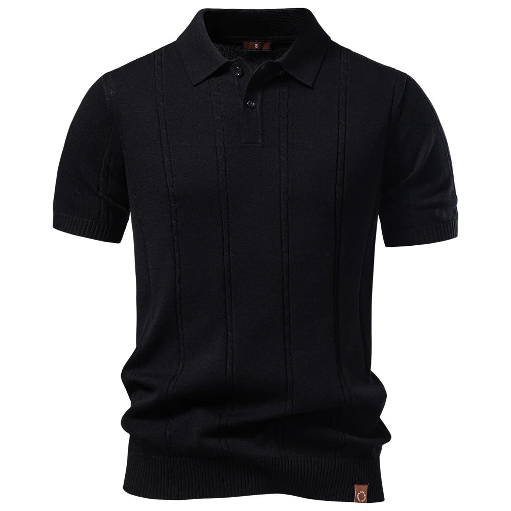 AIOPESON Men's Stripe Golf Polo Shirt | Icy Silk Touch