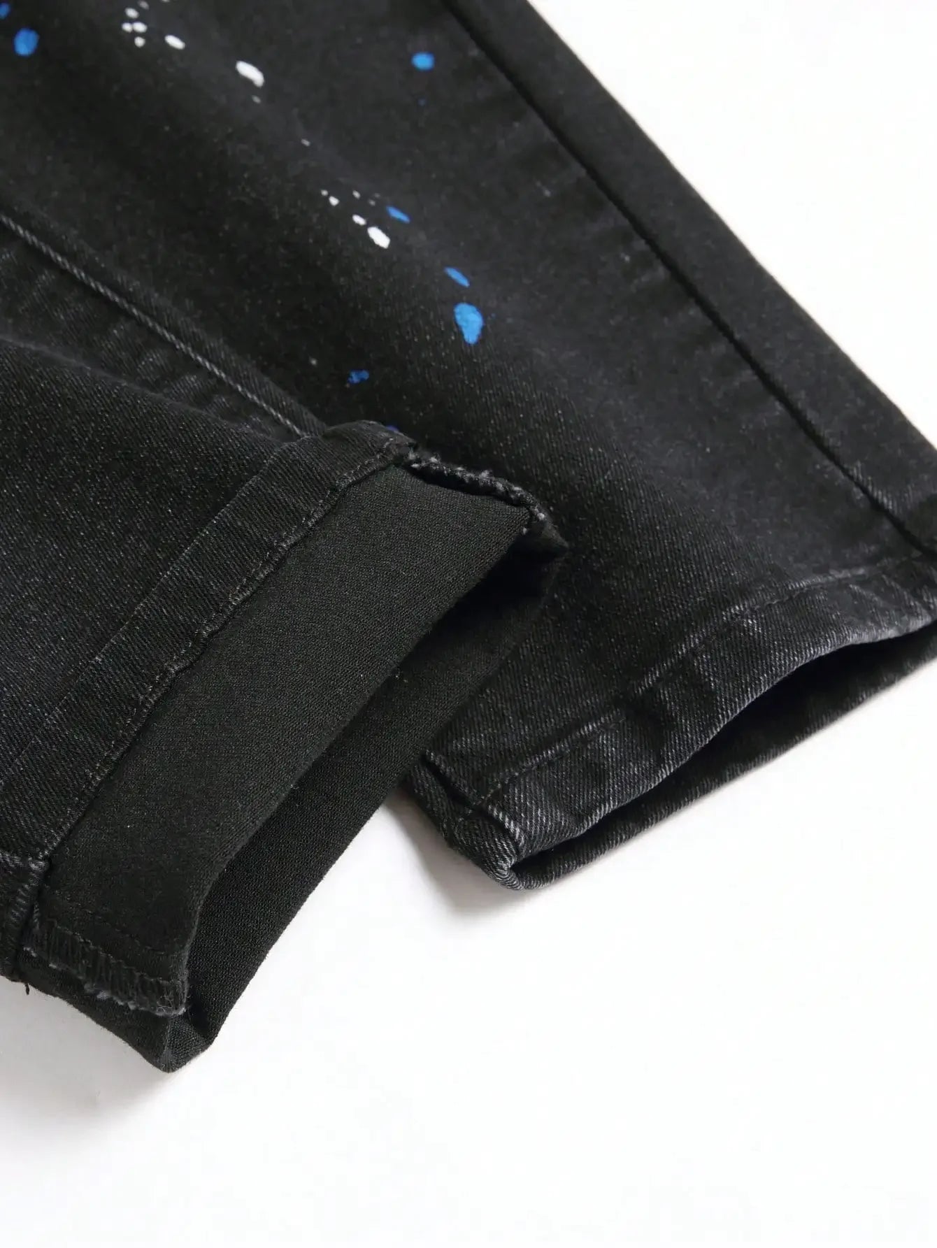 Men y2k Stretchy Skinny Denim Jeans For Men Casual pants Ripped Patchwork Hole Slim Fit Denim Hip Hop Black Straight Trousers