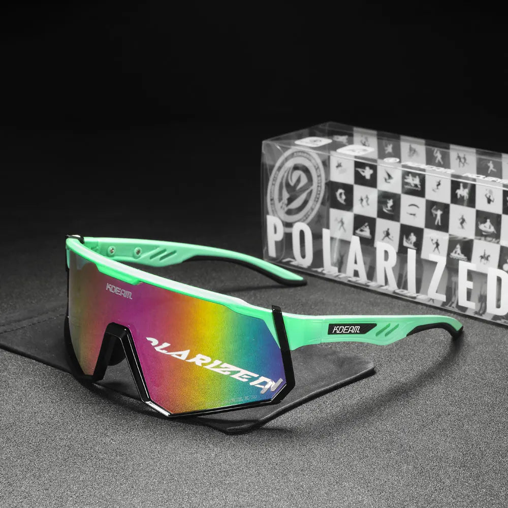 KDEAM High-End Sports Sunglasses Polarized Men's Cycling Glasses Dismountable TR90 Frame And Nose Pads Easy To Exchange